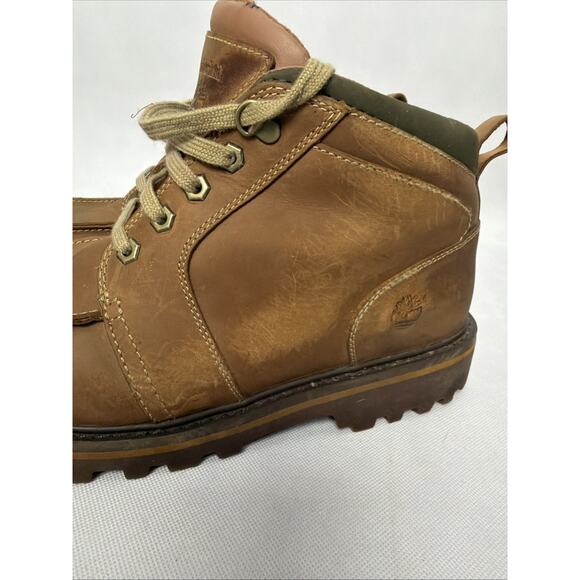 Timberland Mens Boots Sz 13 Moc Toe Chukka Tan Brown Leather 87576 Ankle Shoes main image 9